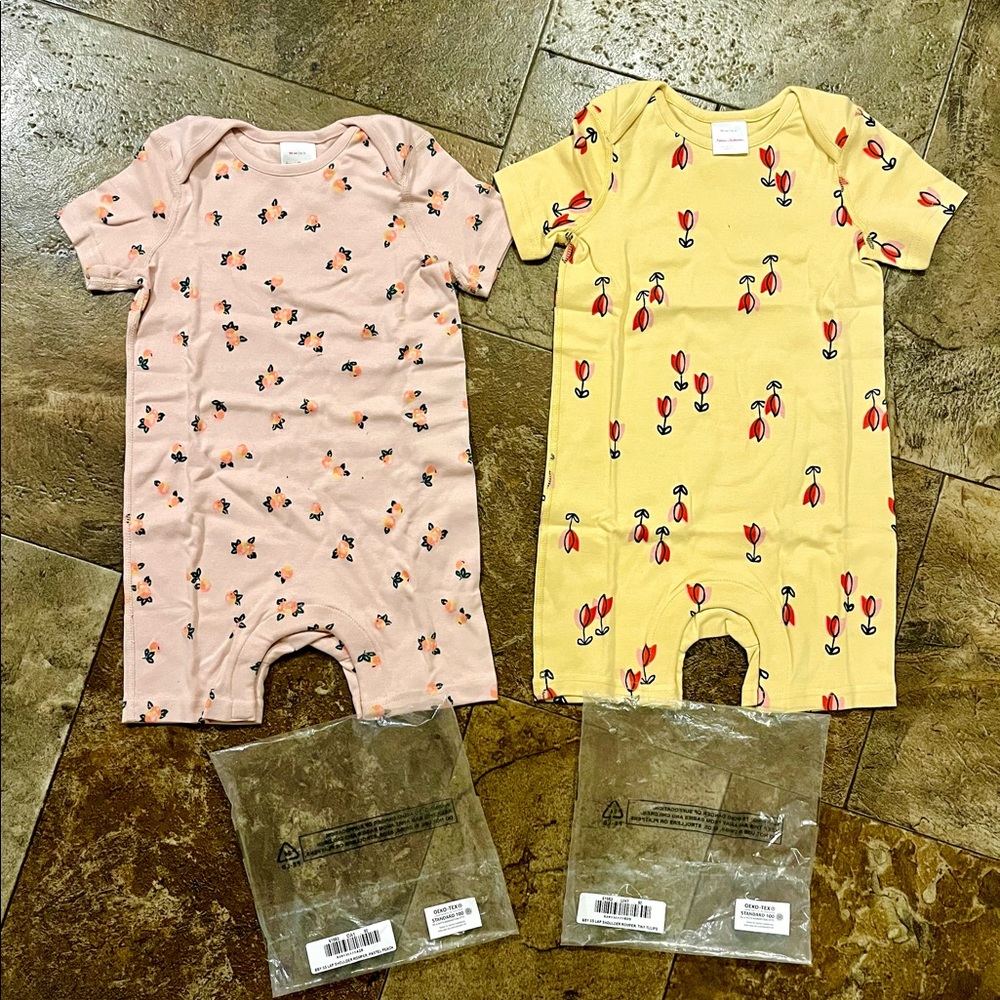 1 New organic cotton romper/short pajamas Hanna 90cm